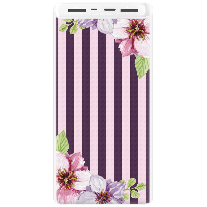 Xiaomi Mi Power Bank 3 20000mAh (PLM18ZM) Белый с принтом Purple Fantasy