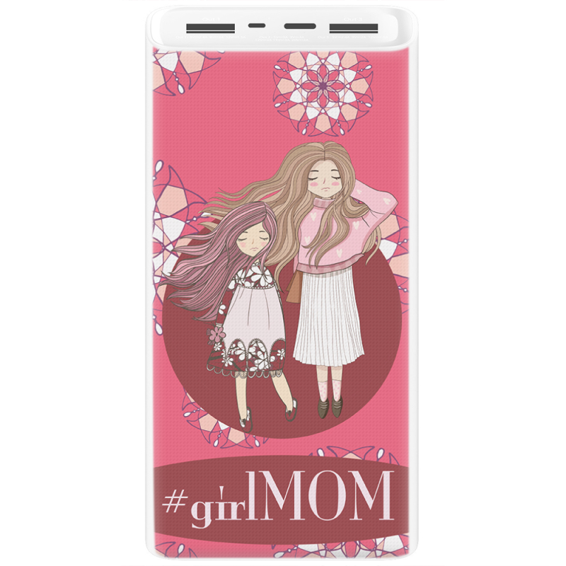 Xiaomi Mi Power Bank 3 20000mAh (PLM18ZM) Белый с принтом GirlMom