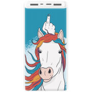 Xiaomi Mi Power Bank 3 20000mAh (PLM18ZM) Белый с принтом Fuck Unicorn