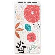 Xiaomi Mi Power Bank 3 20000mAh (PLM18ZM) Белый с принтом Line Flowers