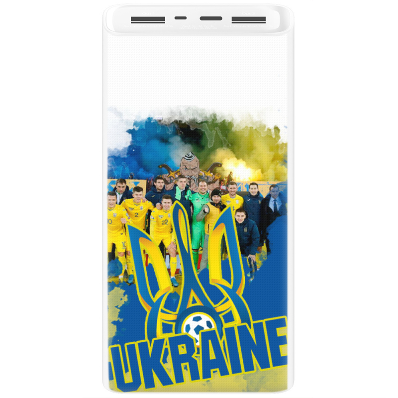 Xiaomi Mi Power Bank 3 20000mAh (PLM18ZM) Белый с принтом Ukraine national team