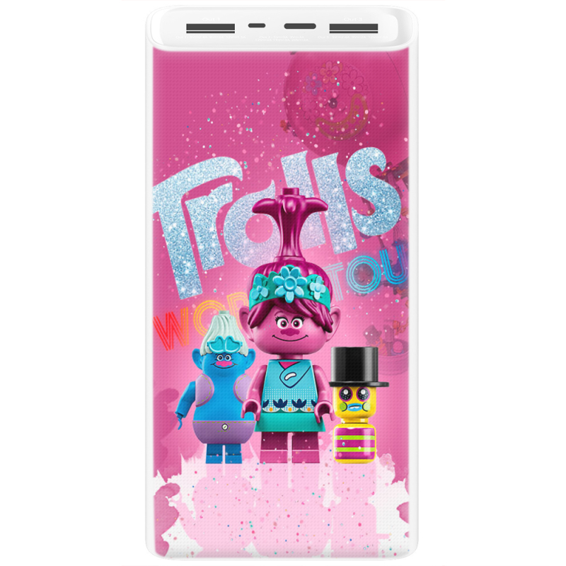 Xiaomi Mi Power Bank 3 20000mAh (PLM18ZM) Белый с принтом Lego Trolls