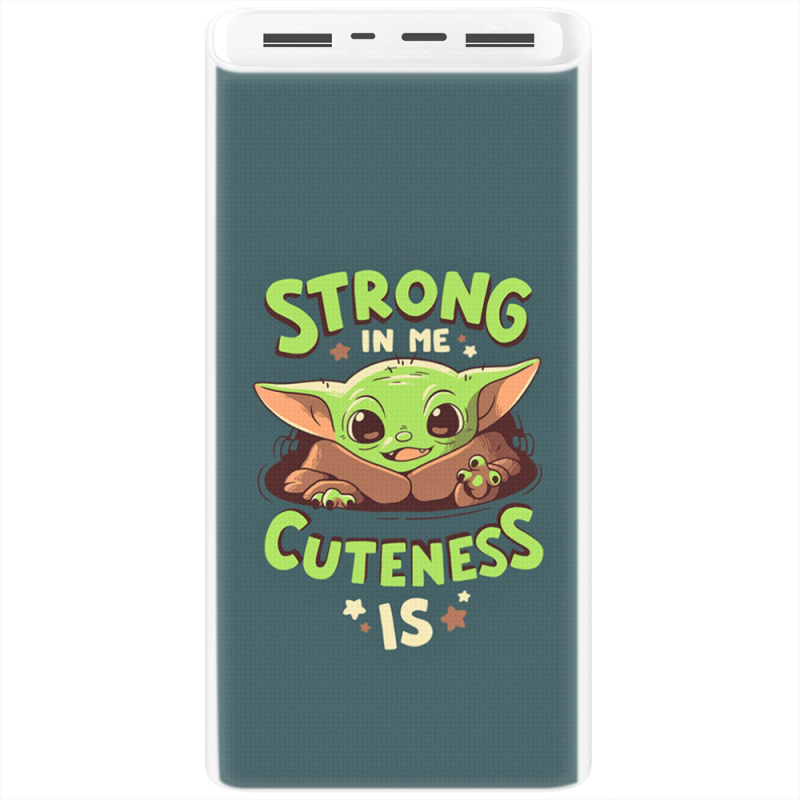 Xiaomi Mi Power Bank 3 20000mAh (PLM18ZM) Белый с принтом Strong in me Cuteness is