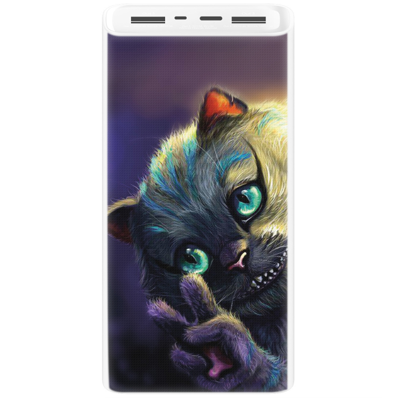 Xiaomi Mi Power Bank 3 20000mAh (PLM18ZM) Белый с принтом Cheshire Cat