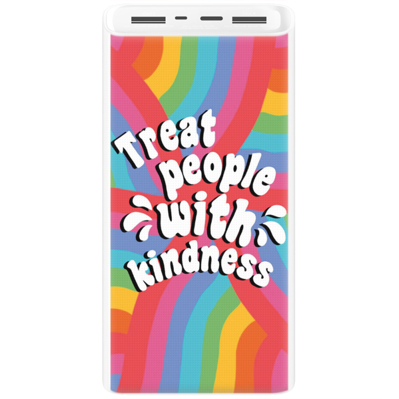 Xiaomi Mi Power Bank 3 20000mAh (PLM18ZM) Белый с принтом Kindness