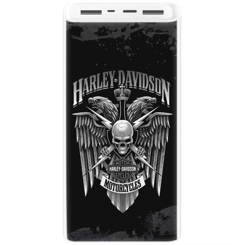 Xiaomi Mi Power Bank 3 20000mAh (PLM18ZM) Белый с принтом Harley Davidson