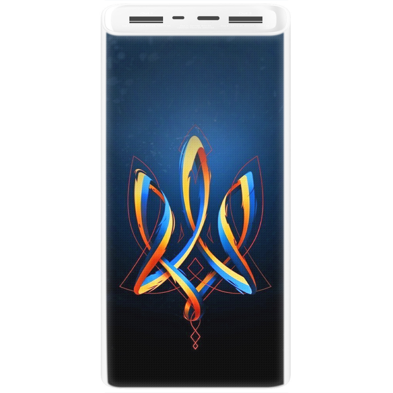 Xiaomi Mi Power Bank 3 20000mAh (PLM18ZM) Белый с принтом Ukrainian Emblem