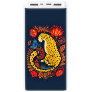 Xiaomi Mi Power Bank 3 20000mAh (PLM18ZM) Белый с принтом Petrykivka Leopard