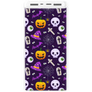 Xiaomi Mi Power Bank 3 20000mAh (PLM18ZM) Белый с принтом Halloween Purple Mood