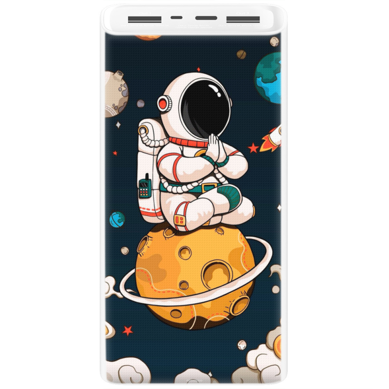 Xiaomi Mi Power Bank 3 20000mAh (PLM18ZM) Белый с принтом Astronaut