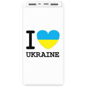 Xiaomi Mi Power Bank 3 20000mAh (PLM18ZM) Белый с принтом I love Ukraine