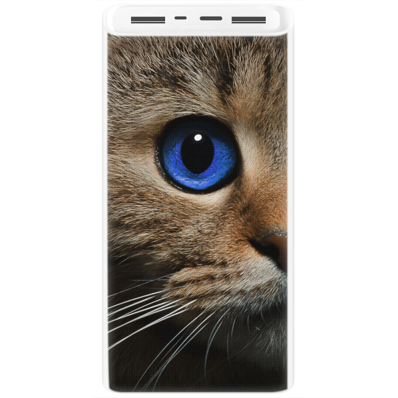 Xiaomi Mi Power Bank 3 20000mAh (PLM18ZM) Белый с принтом Cat's Eye