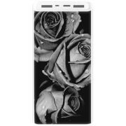 Xiaomi Mi Power Bank 3 20000mAh (PLM18ZM) Белый с принтом Black and White Roses