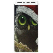 Xiaomi Mi Power Bank 3 20000mAh (PLM18ZM) Белый с принтом Christmas Owl
