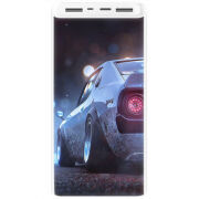 Xiaomi Mi Power Bank 3 20000mAh (PLM18ZM) Белый с принтом Silver Car