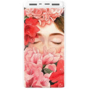 Xiaomi Mi Power Bank 3 20000mAh (PLM18ZM) Белый с принтом Girl in Flowers