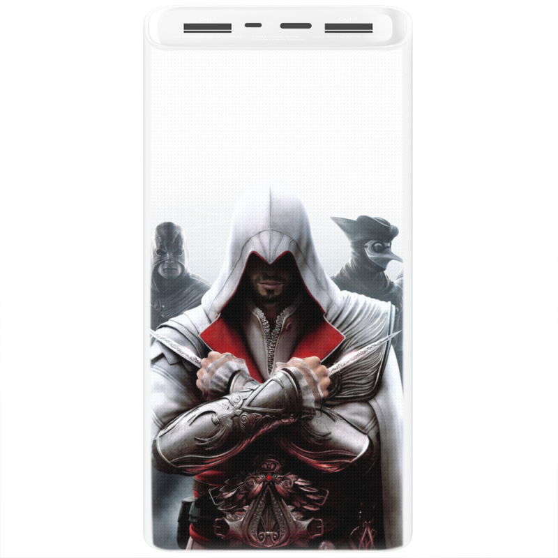 Xiaomi Mi Power Bank 3 20000mAh (PLM18ZM) Белый с принтом Assassins Creed 3