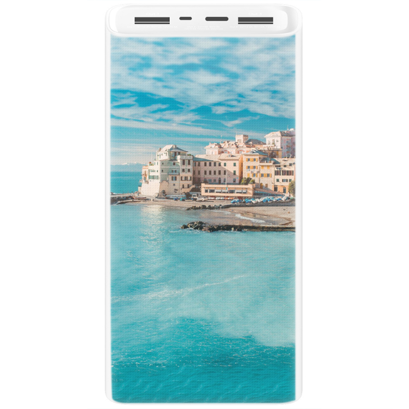 Xiaomi Mi Power Bank 3 20000mAh (PLM18ZM) Белый с принтом Seaside