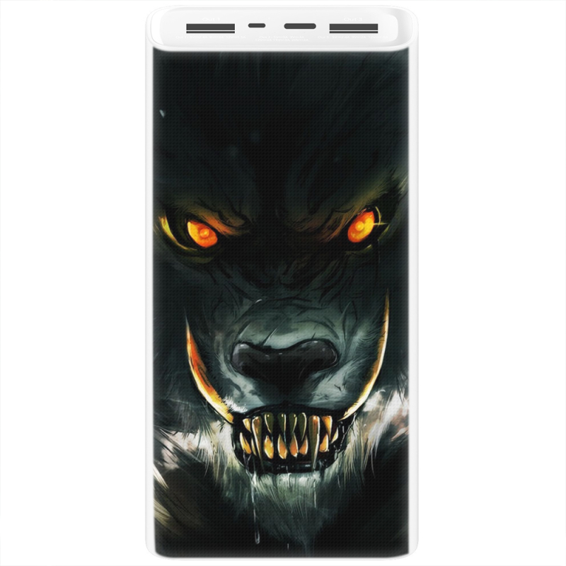 Xiaomi Mi Power Bank 3 20000mAh (PLM18ZM) Белый с принтом Werewolf