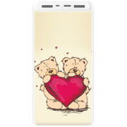 Xiaomi Mi Power Bank 3 20000mAh (PLM18ZM) Белый с принтом Teddy Bear Love