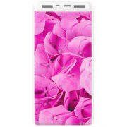 Xiaomi Mi Power Bank 3 20000mAh (PLM18ZM) Белый с принтом Pink Flowers