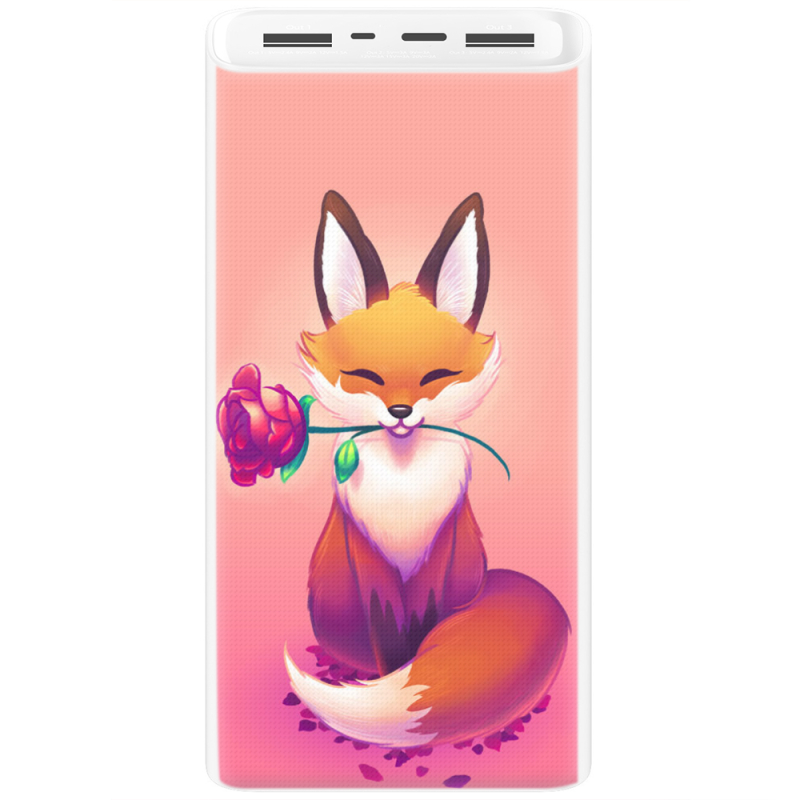 Xiaomi Mi Power Bank 3 20000mAh (PLM18ZM) Белый с принтом Cutie Fox