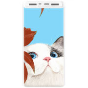 Xiaomi Mi Power Bank 3 20000mAh (PLM18ZM) Белый с принтом Wondering Cat