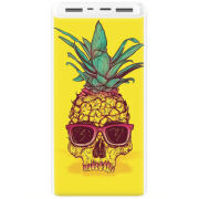 Xiaomi Mi Power Bank 3 20000mAh (PLM18ZM) Белый с принтом Pineapple Skull