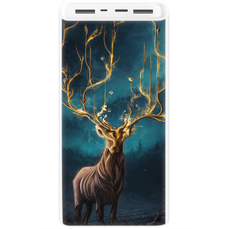 Xiaomi Mi Power Bank 3 20000mAh (PLM18ZM) Белый с принтом Fairy Deer