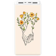 Xiaomi Mi Power Bank 3 20000mAh (PLM18ZM) Белый с принтом Flower Hands