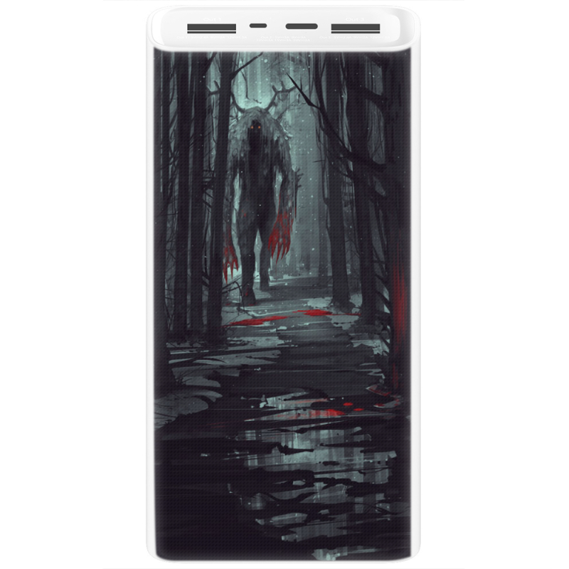 Xiaomi Mi Power Bank 3 20000mAh (PLM18ZM) Белый с принтом Forest and Beast