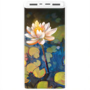 Xiaomi Mi Power Bank 3 20000mAh (PLM18ZM) Белый с принтом Waterlily