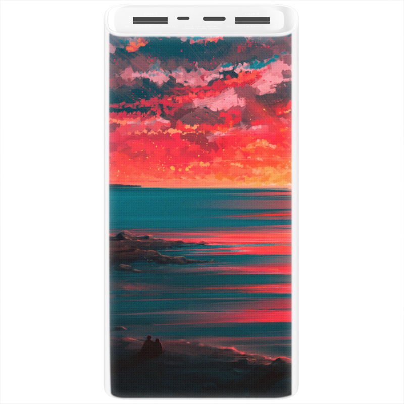 Xiaomi Mi Power Bank 3 20000mAh (PLM18ZM) Белый с принтом Seaside a