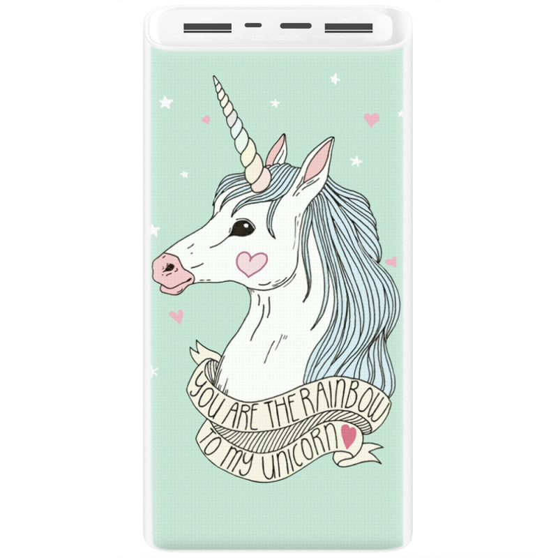 Xiaomi Mi Power Bank 3 20000mAh (PLM18ZM) Белый с принтом My Unicorn