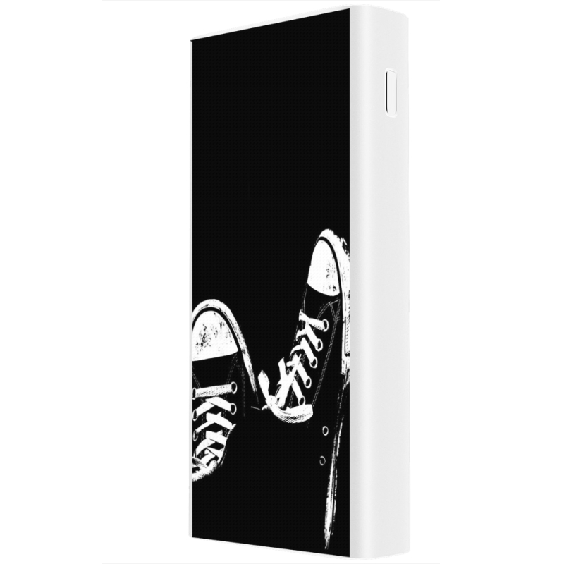 Xiaomi Mi Power Bank 3 20000mAh (PLM18ZM) Белый с принтом Black Sneakers