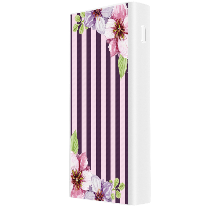 Xiaomi Mi Power Bank 3 20000mAh (PLM18ZM) Белый с принтом Purple Fantasy