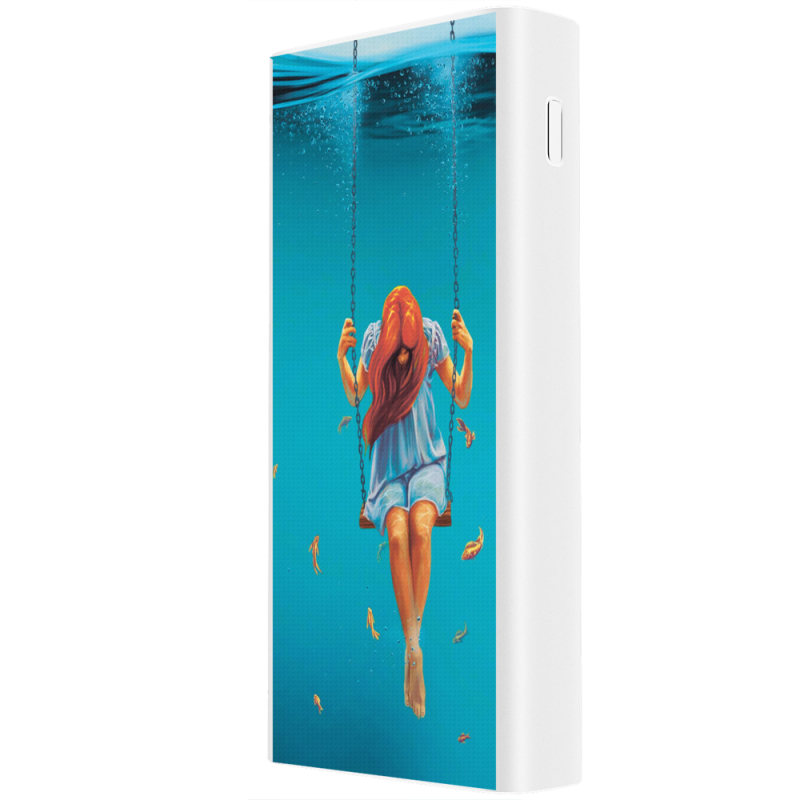 Xiaomi Mi Power Bank 3 20000mAh (PLM18ZM) Белый с принтом Girl In The Sea