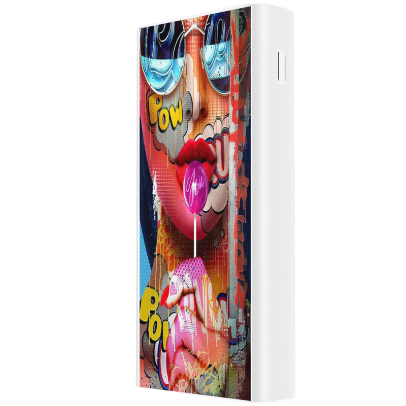 Xiaomi Mi Power Bank 3 20000mAh (PLM18ZM) Белый с принтом Colorful Girl