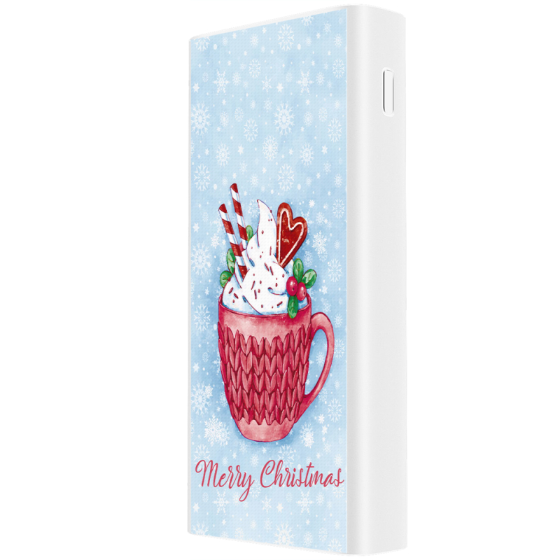 Xiaomi Mi Power Bank 3 20000mAh (PLM18ZM) Белый с принтом Spicy Christmas Cocoa