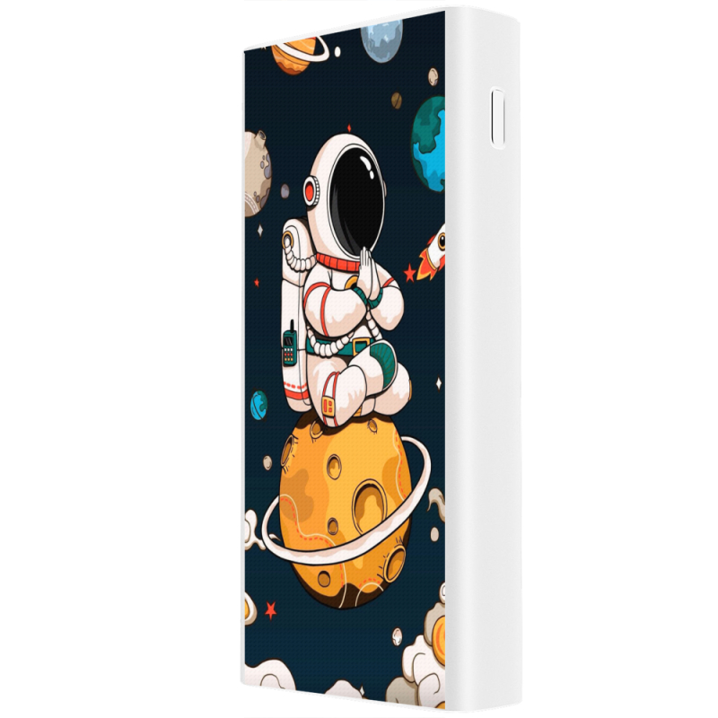 Xiaomi Mi Power Bank 3 20000mAh (PLM18ZM) Белый с принтом Astronaut