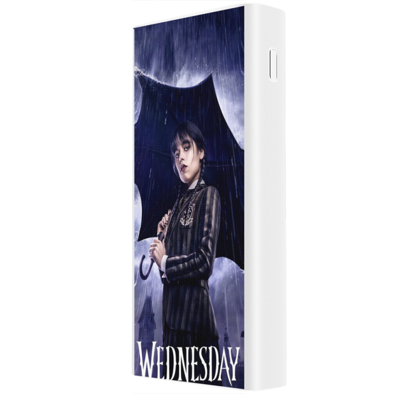 Xiaomi Mi Power Bank 3 20000mAh (PLM18ZM) Белый с принтом Wednesday Addams