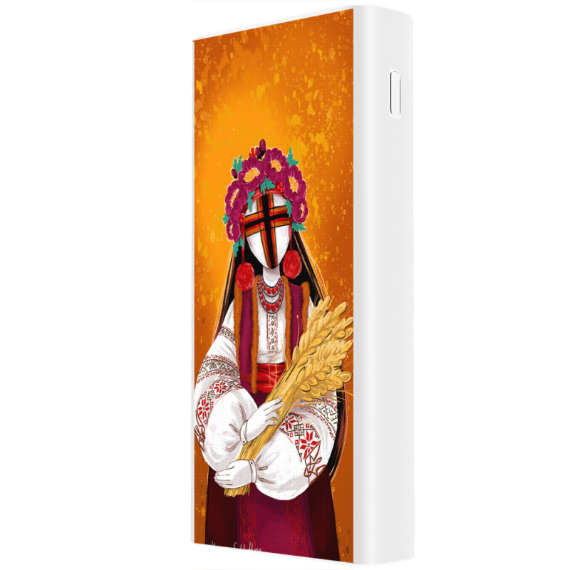 Xiaomi Mi Power Bank 3 20000mAh (PLM18ZM) Белый с принтом Motanka by H Soldatkina