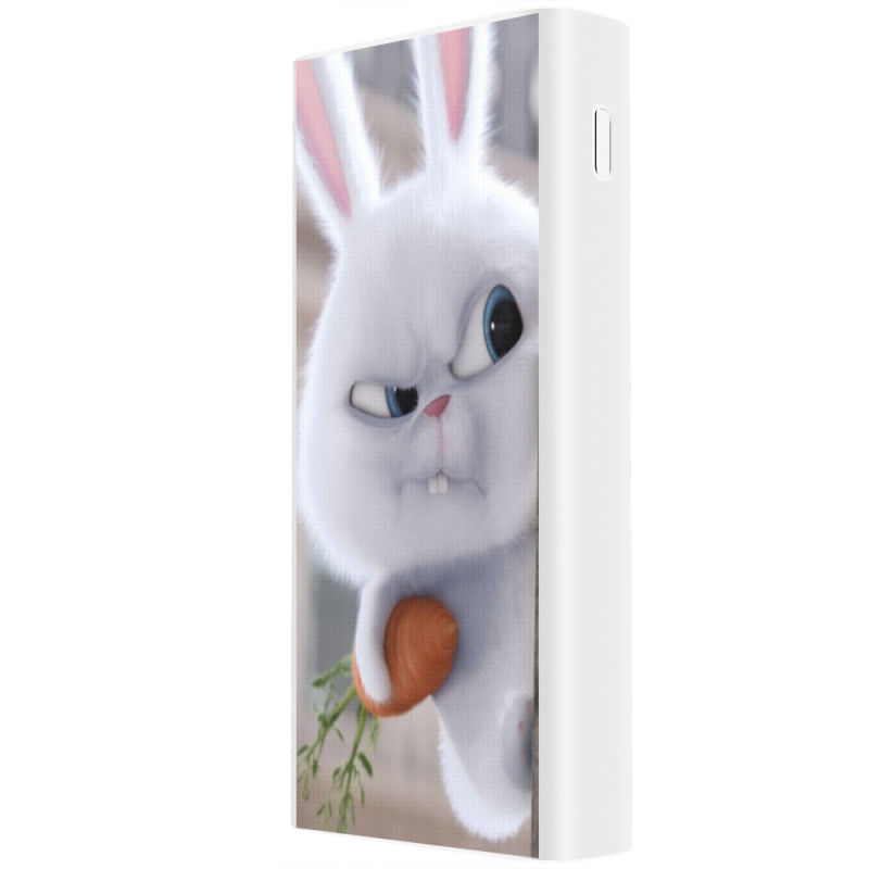Xiaomi Mi Power Bank 3 20000mAh (PLM18ZM) Белый с принтом Rabbit Snowball