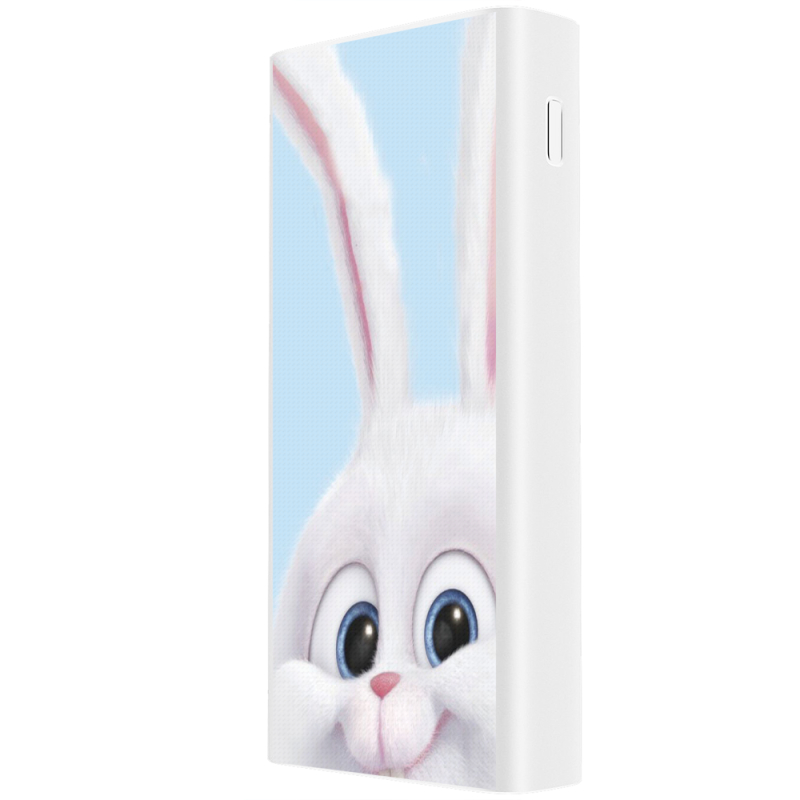 Xiaomi Mi Power Bank 3 20000mAh (PLM18ZM) Белый с принтом Rabbit