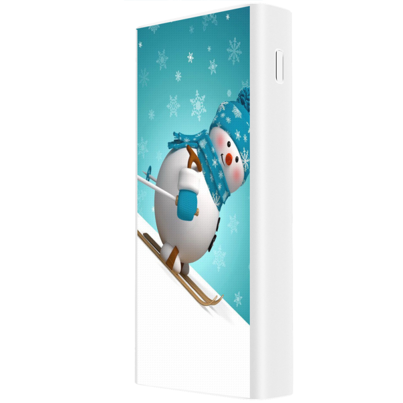 Xiaomi Mi Power Bank 3 20000mAh (PLM18ZM) Белый с принтом Skier Snowman