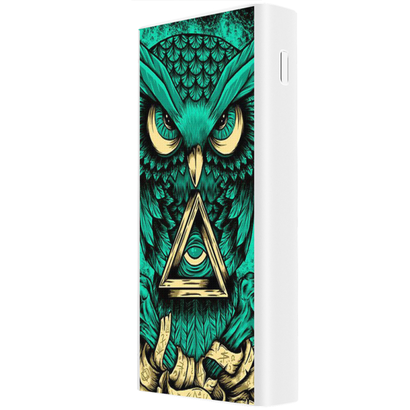 Xiaomi Mi Power Bank 3 20000mAh (PLM18ZM) Белый с принтом Masonic Owl