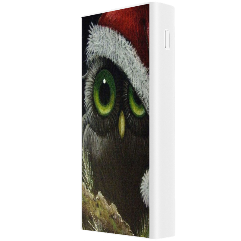 Xiaomi Mi Power Bank 3 20000mAh (PLM18ZM) Белый с принтом Christmas Owl