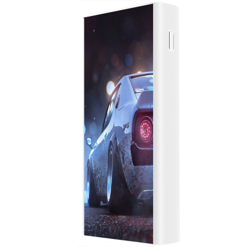 Xiaomi Mi Power Bank 3 20000mAh (PLM18ZM) Белый с принтом Silver Car