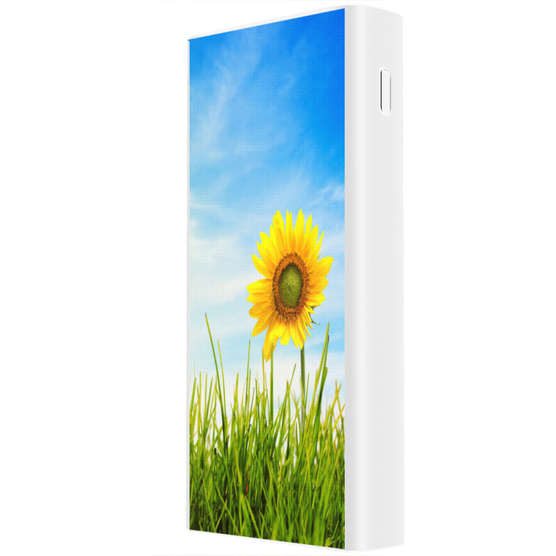 Xiaomi Mi Power Bank 3 20000mAh (PLM18ZM) Белый с принтом Sunflower Heaven