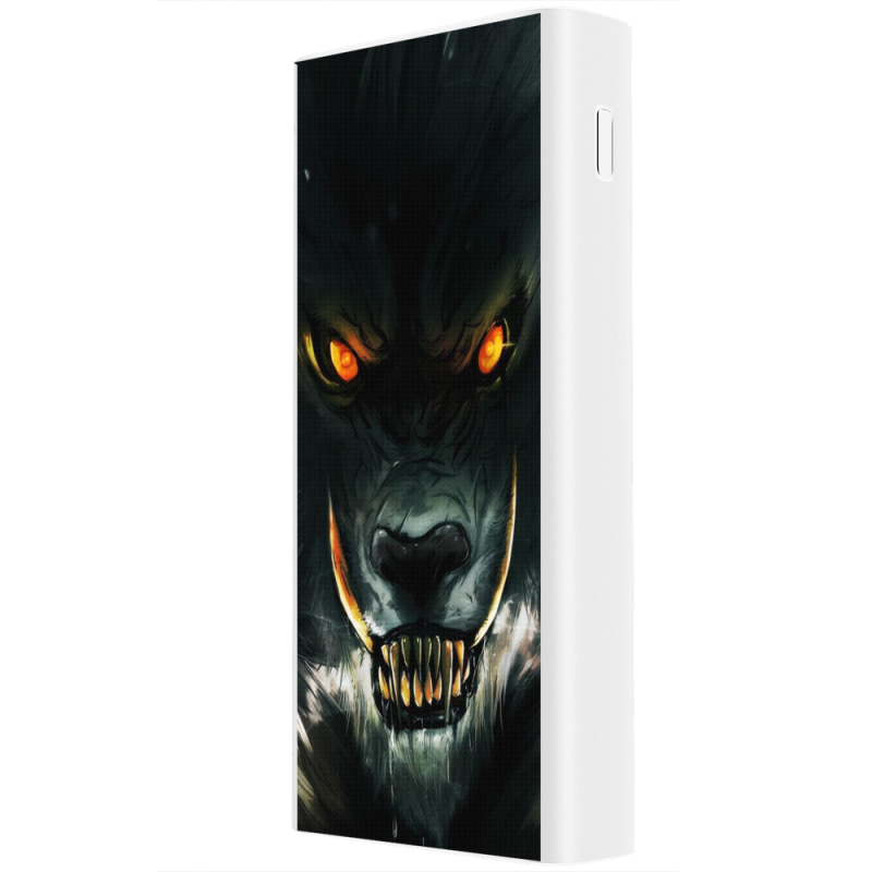 Xiaomi Mi Power Bank 3 20000mAh (PLM18ZM) Белый с принтом Werewolf